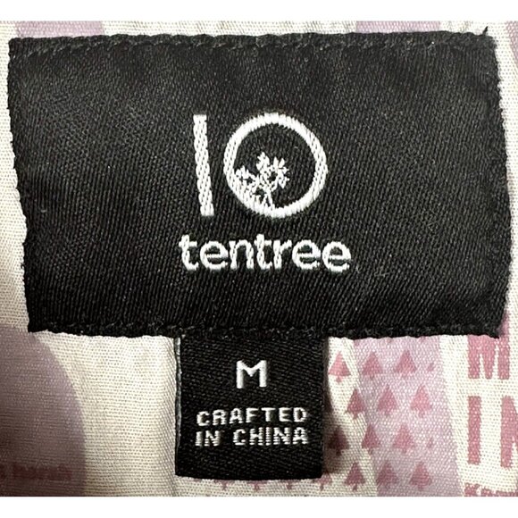 TenTree Womens Button Up Flannel Shirt Long Sleeve Red Blue Plaid Size Medium - Picture 8 of 15